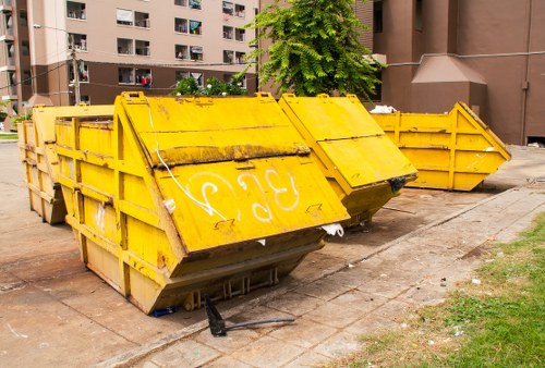 Construction site with builders waste clearance in Southgate