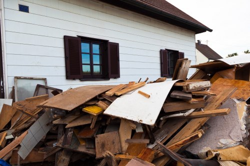 Professional waste clearance team at work